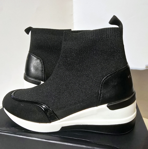 French Connection women's starr wedge sneaker  Black color size 7.5. New with b - Picture 3 of 11